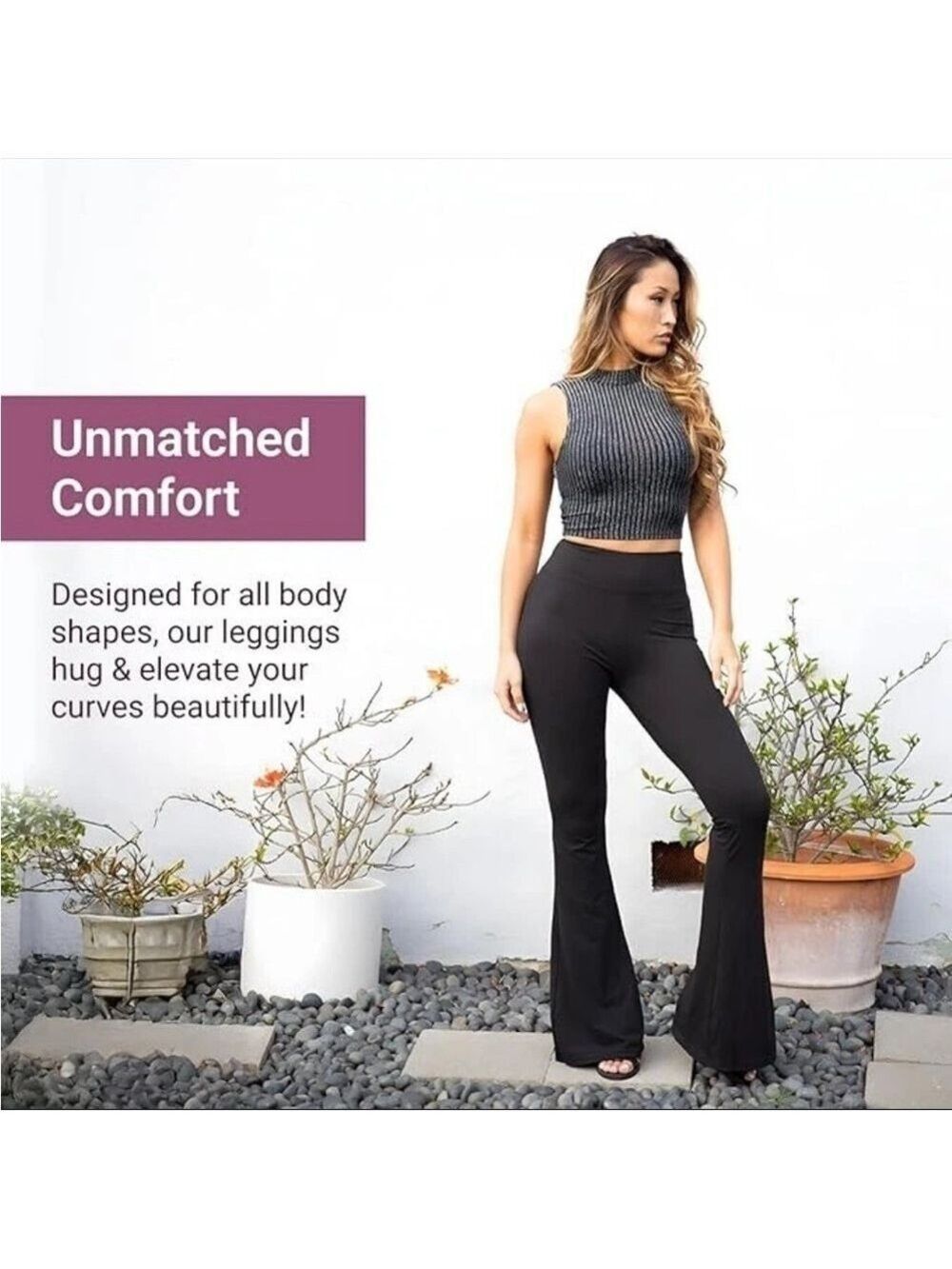 Satina Black Flared Leggings – XXL